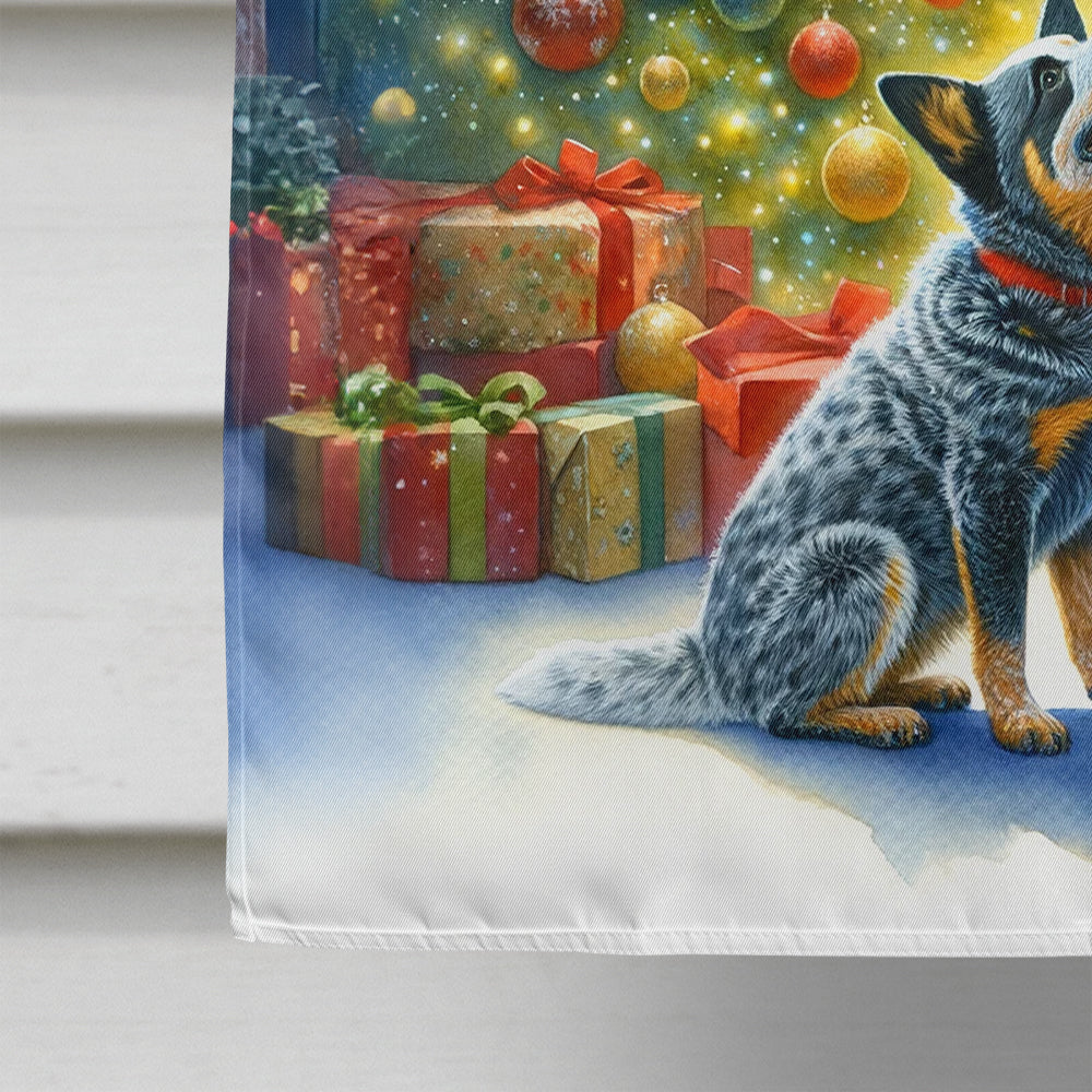 Australian Cattle Dog and Santa Claus House Flag