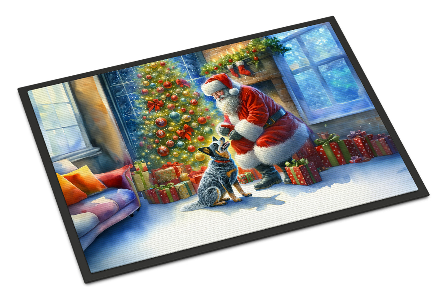 Buy this Australian Cattle Dog and Santa Claus Doormat