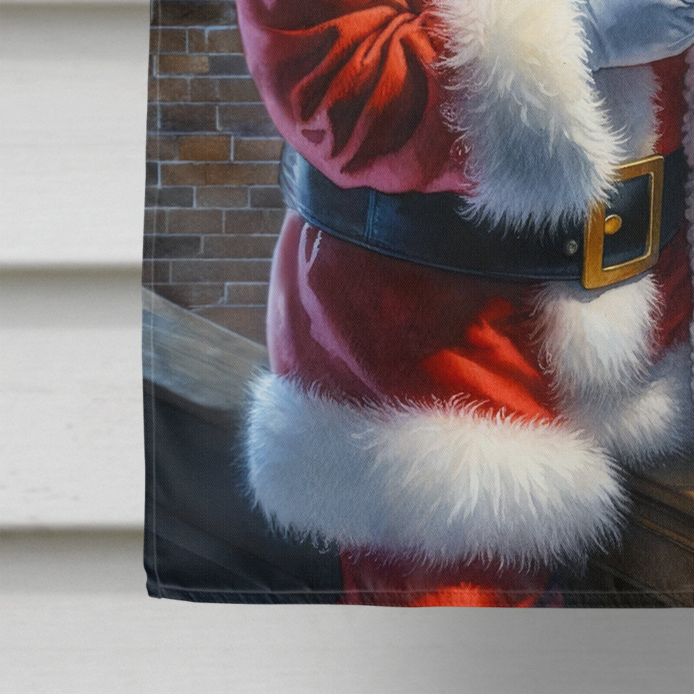 Bedlington Terrier and Santa Claus House Flag