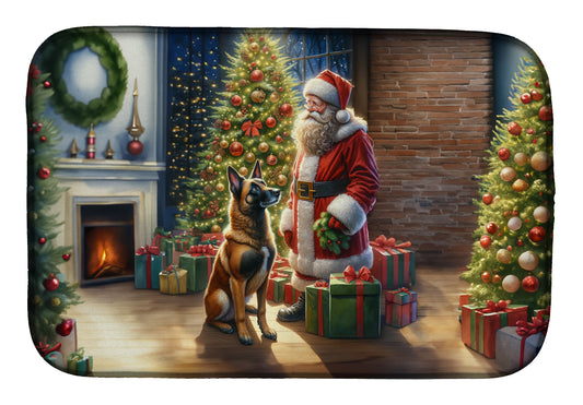 Buy this Belgian Malinois and Santa Claus Dish Drying Mat