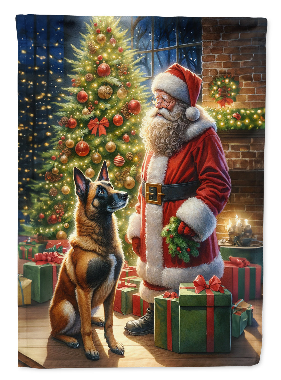 Buy this Belgian Malinois and Santa Claus Garden Flag