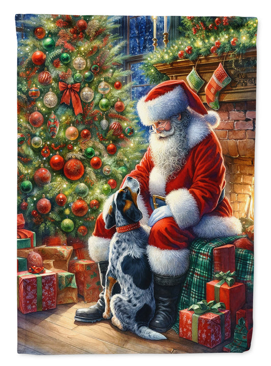 Buy this Bluetick Hound and Santa Claus Garden Flag