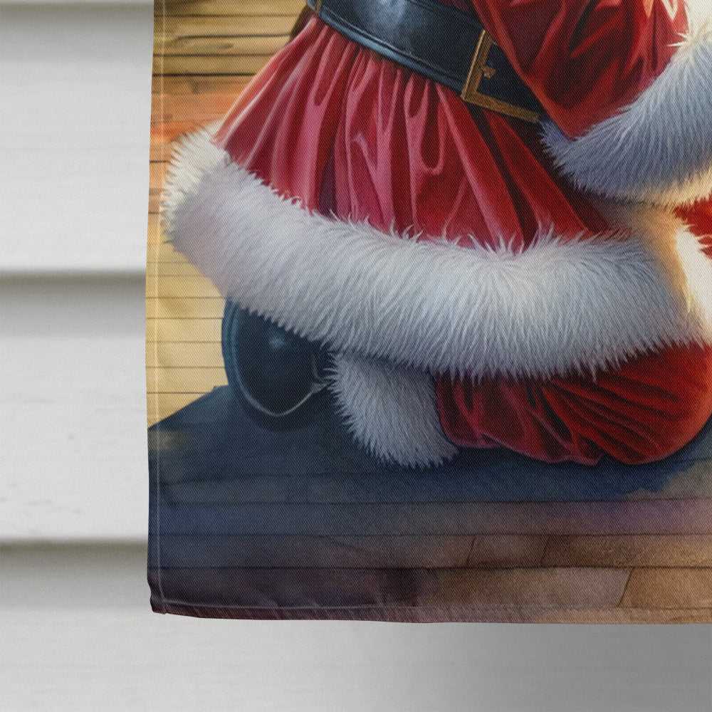 Bull Terrier and Santa Claus House Flag