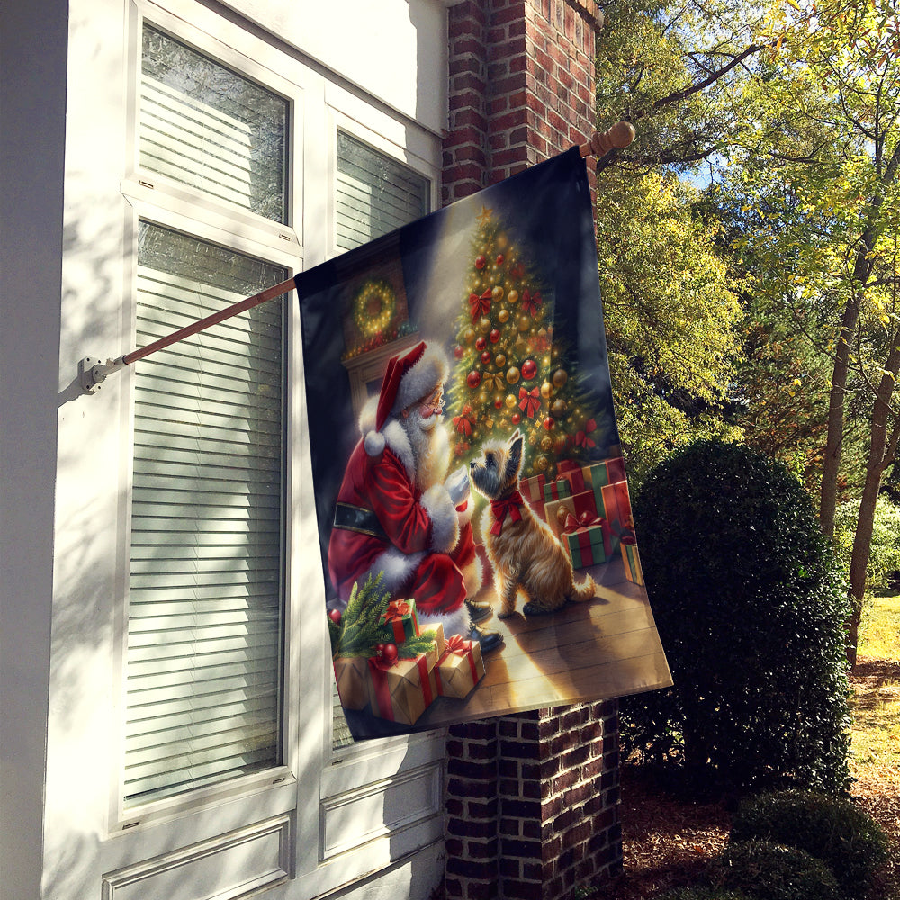 Cairn Terrier and Santa Claus House Flag