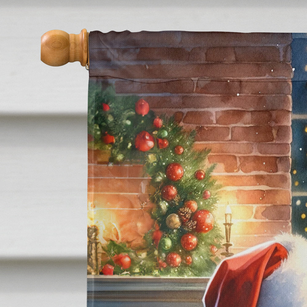 Cavalier Spaniel and Santa Claus House Flag