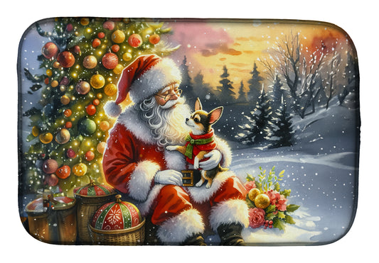 Buy this Chihuahua and Santa Claus Dish Drying Mat