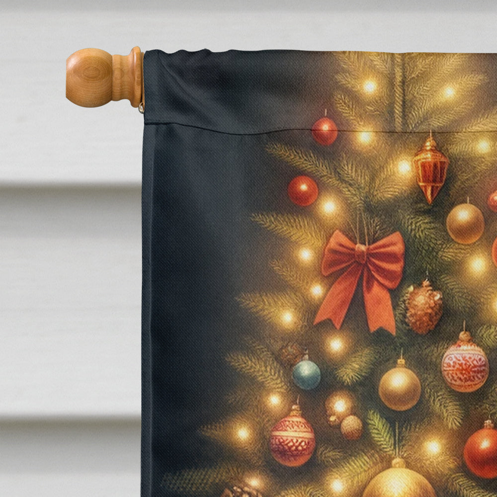 Corgi and Santa Claus House Flag