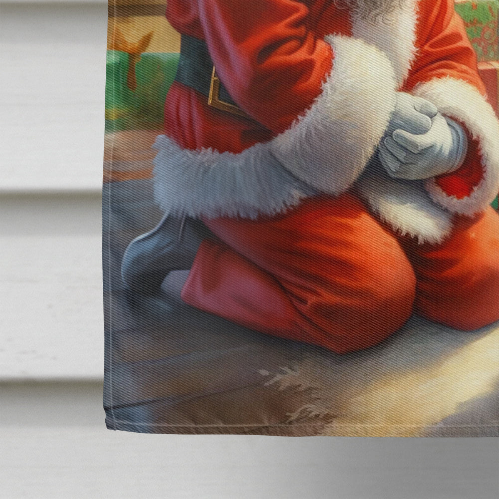 Dachshund and Santa Claus House Flag