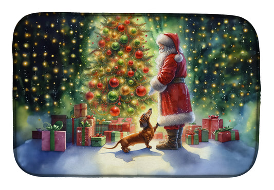 Buy this Dachshund and Santa Claus Dish Drying Mat