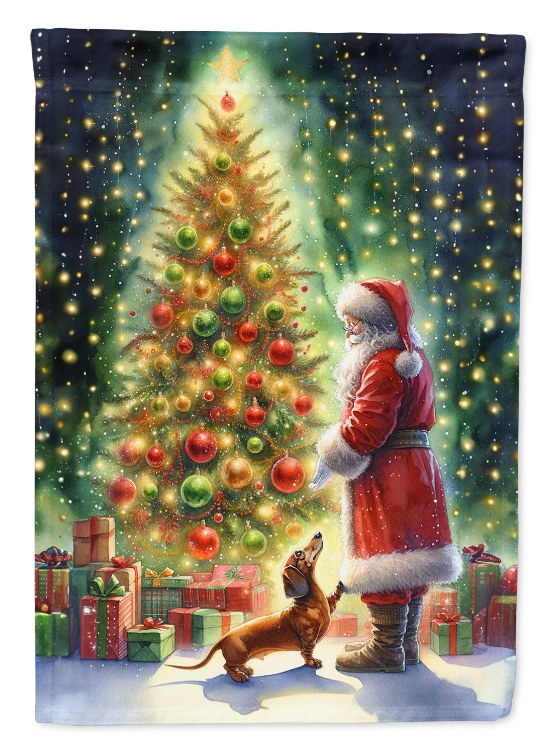 Buy this Dachshund and Santa Claus Garden Flag