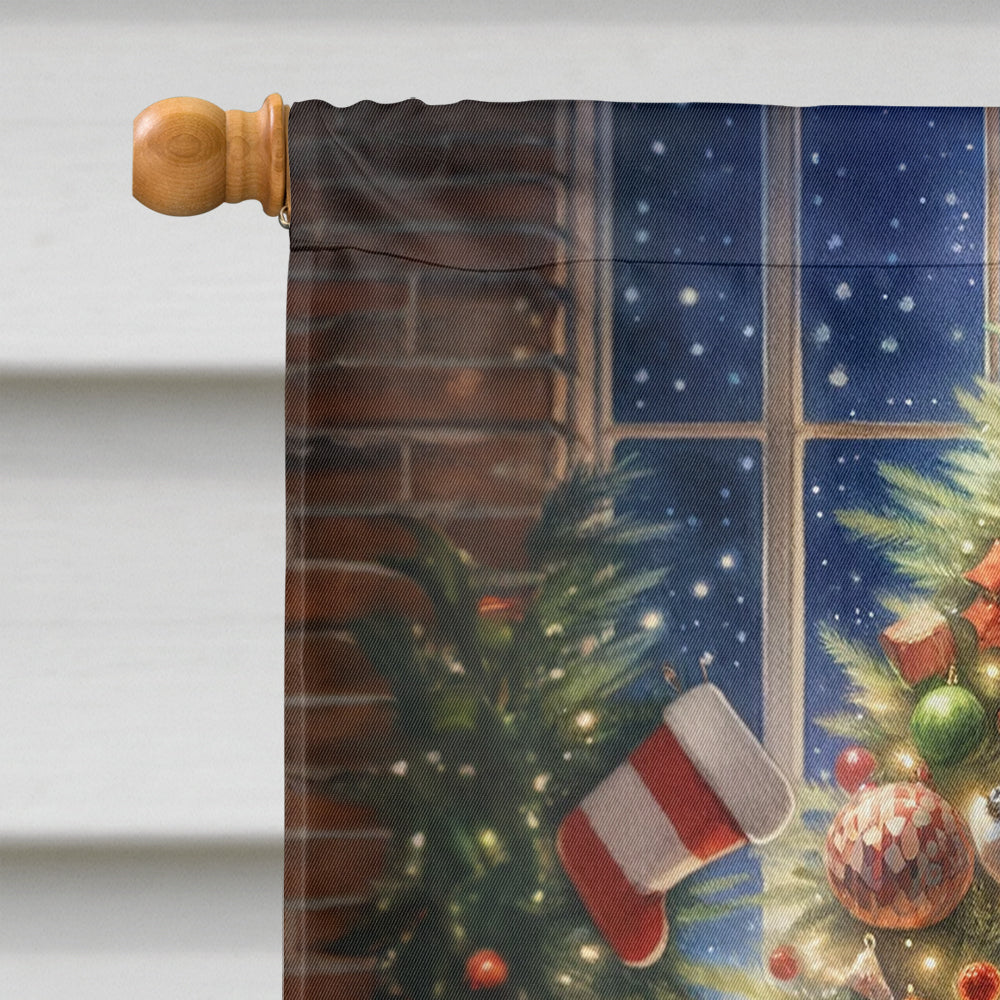 English Bull Terrier and Santa Claus House Flag