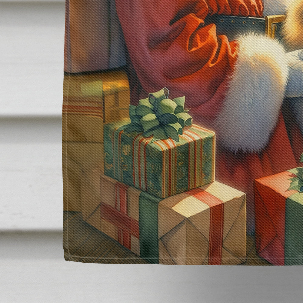 Finnish Spitz and Santa Claus House Flag