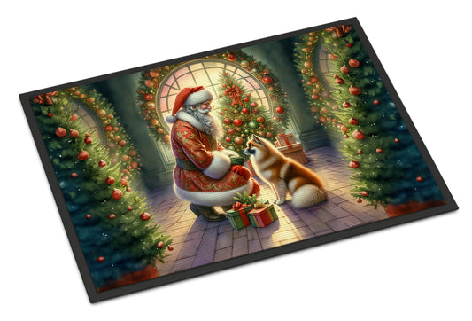 Buy this Finnish Spitz and Santa Claus Doormat