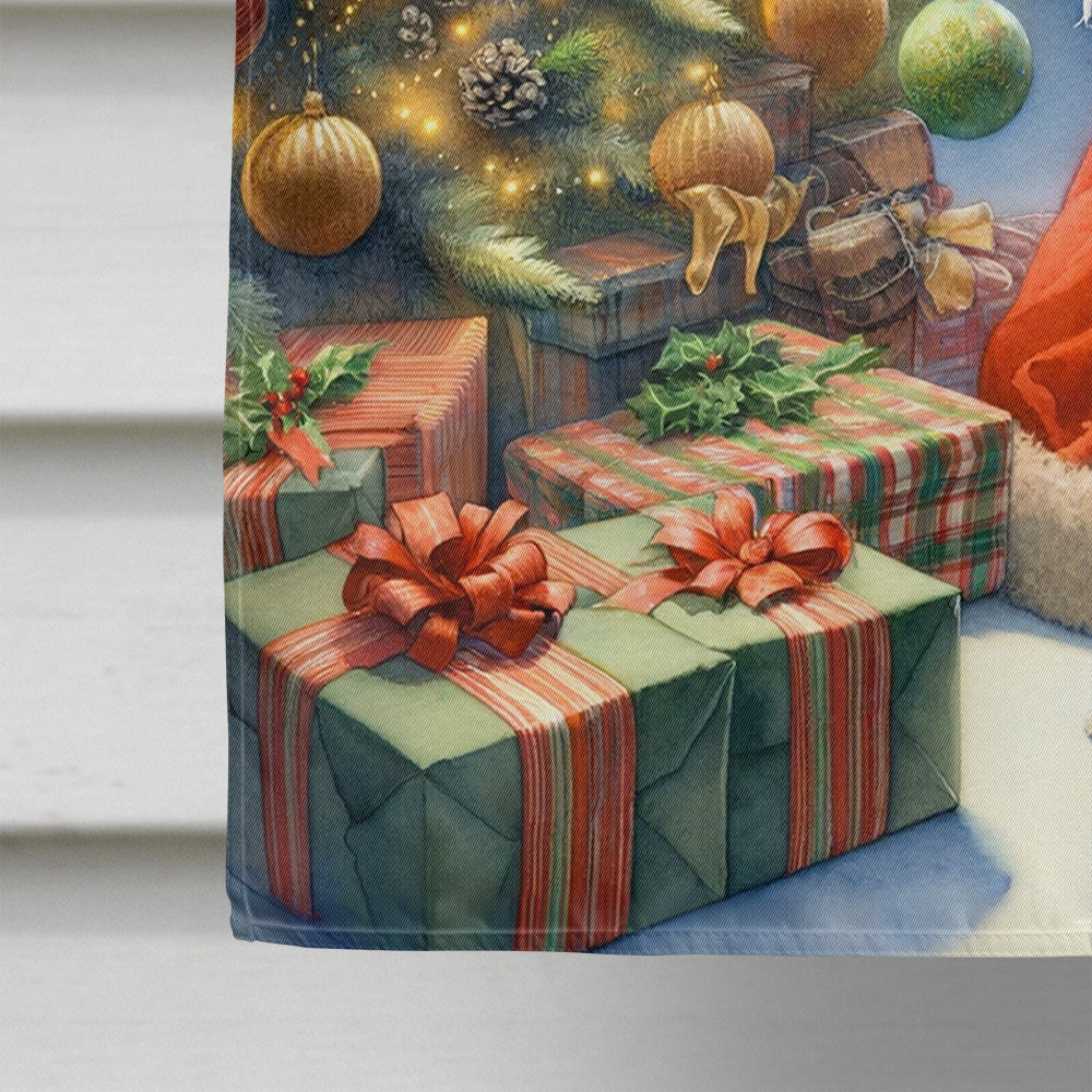 Fox Terrier and Santa Claus House Flag