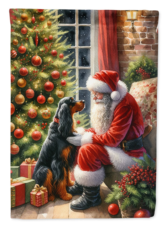 Buy this Gordon Setter and Santa Claus House Flag