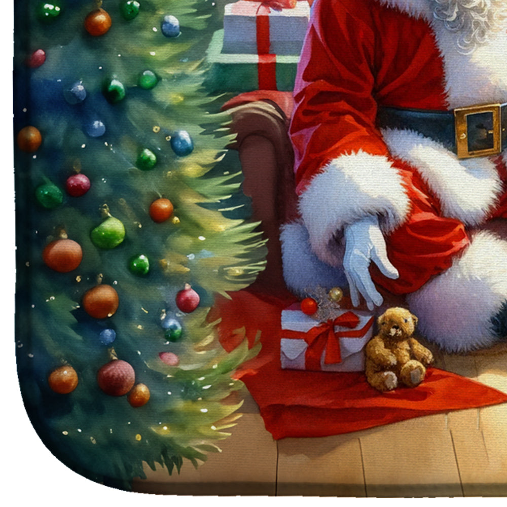 Great Pyrenees and Santa Claus Dish Drying Mat