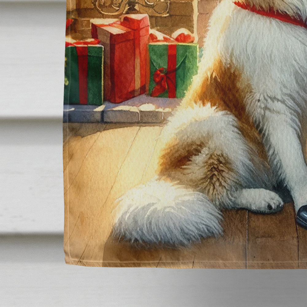 Great Pyrenees and Santa Claus House Flag