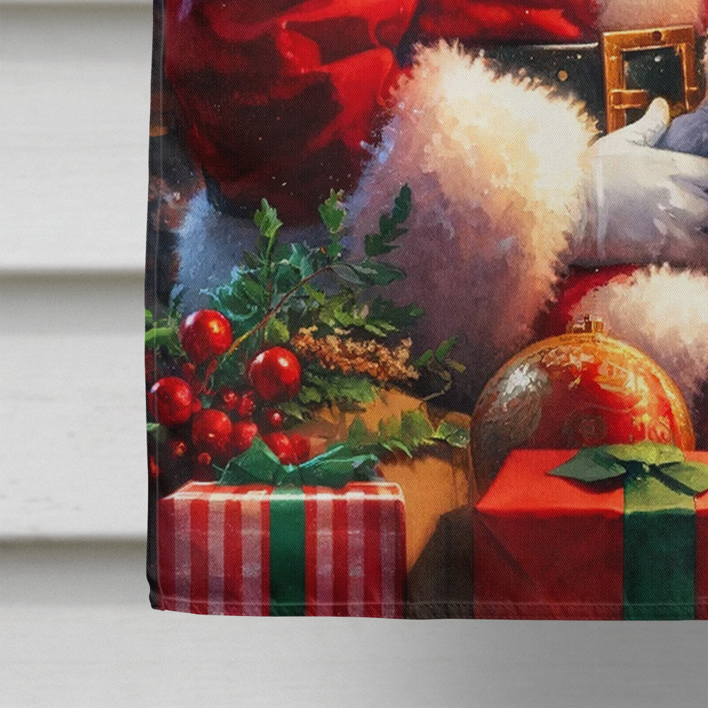 Jack Russell Terrier and Santa Claus House Flag