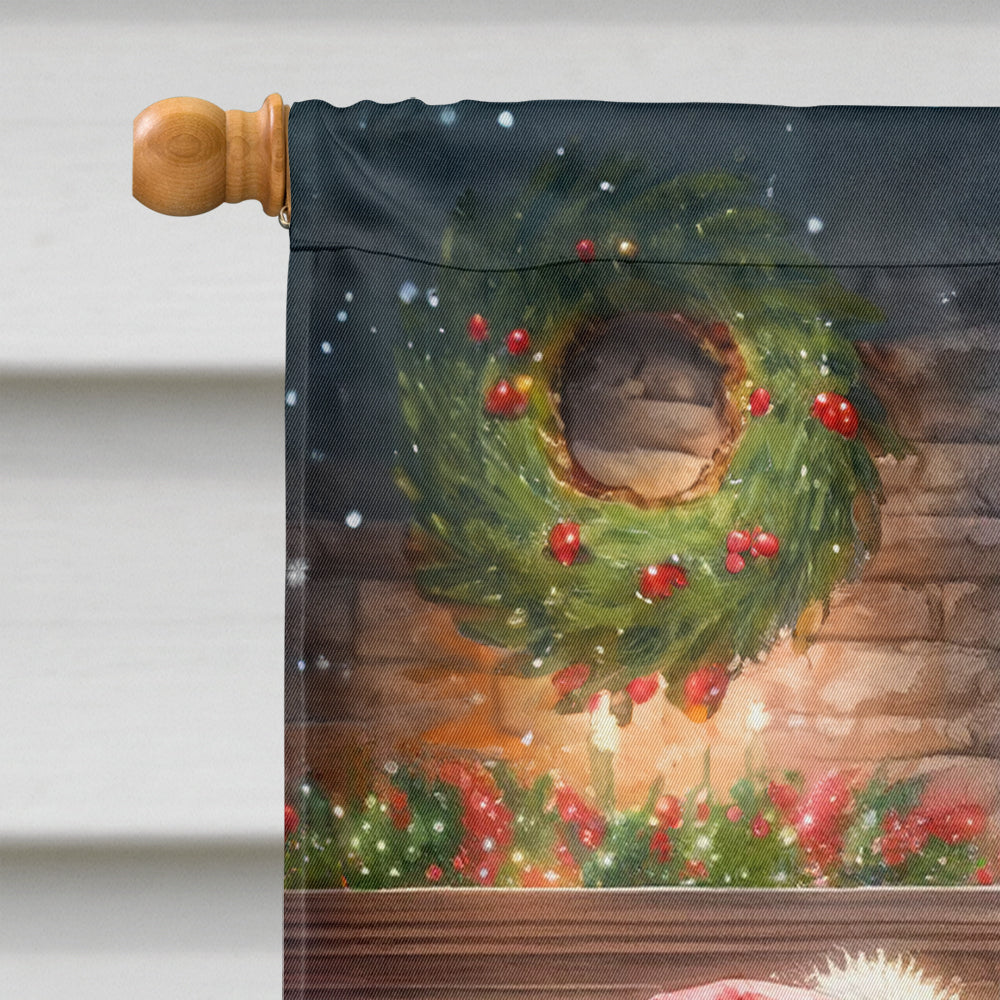 Lhasa Apso and Santa Claus House Flag