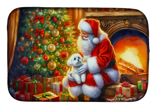 Buy this Maltese and Santa Claus Dish Drying Mat