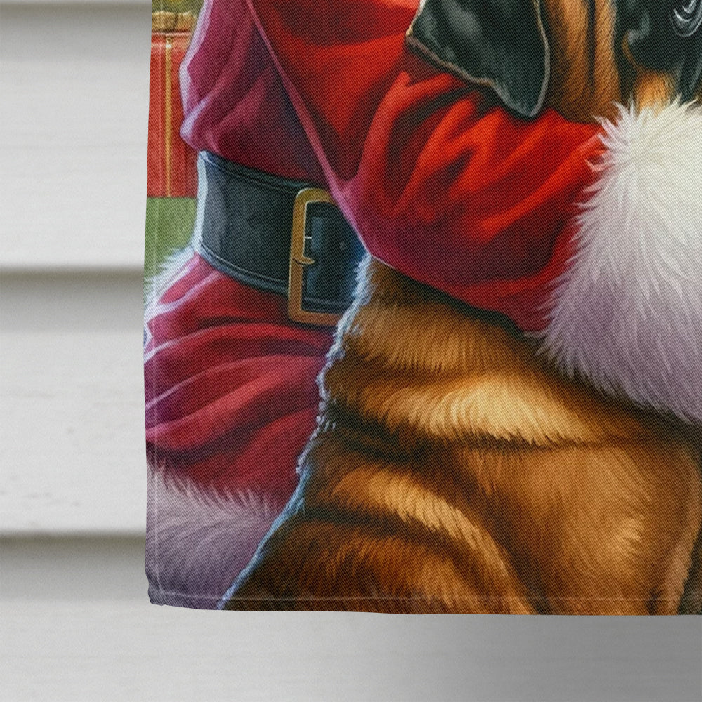 Mastiff and Santa Claus House Flag