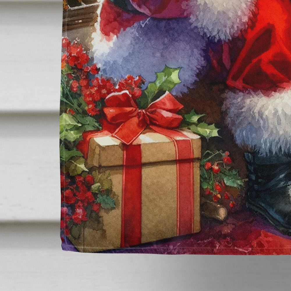 Norfolk Terrier and Santa Claus House Flag