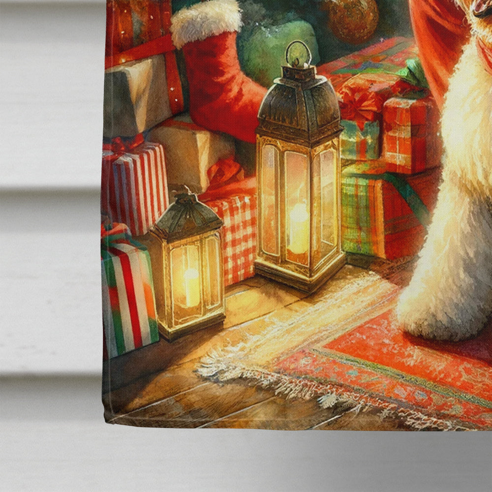 Old English Sheepdog and Santa Claus House Flag