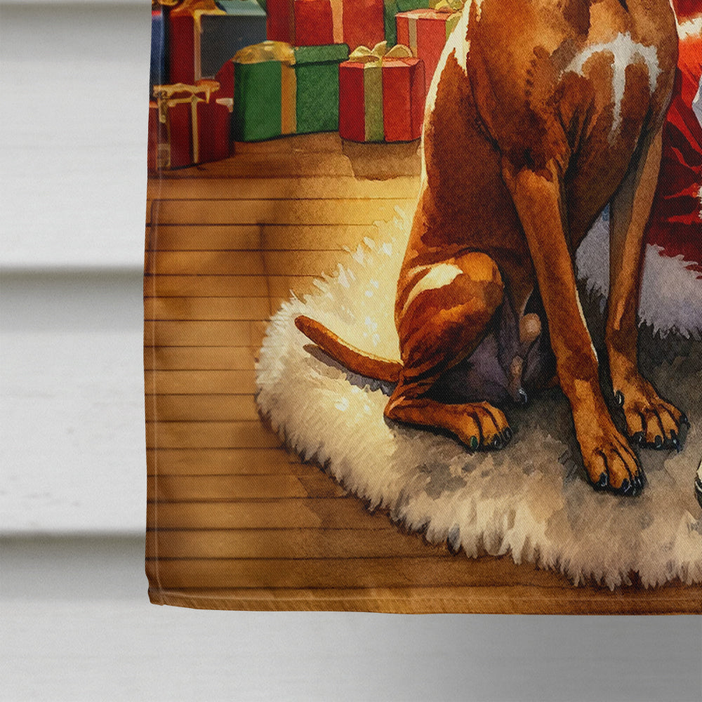 Rhodesian Ridgeback and Santa Claus House Flag