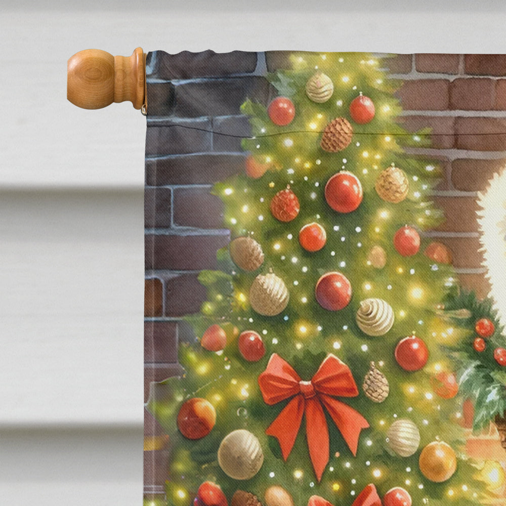 Sheltie and Santa Claus House Flag