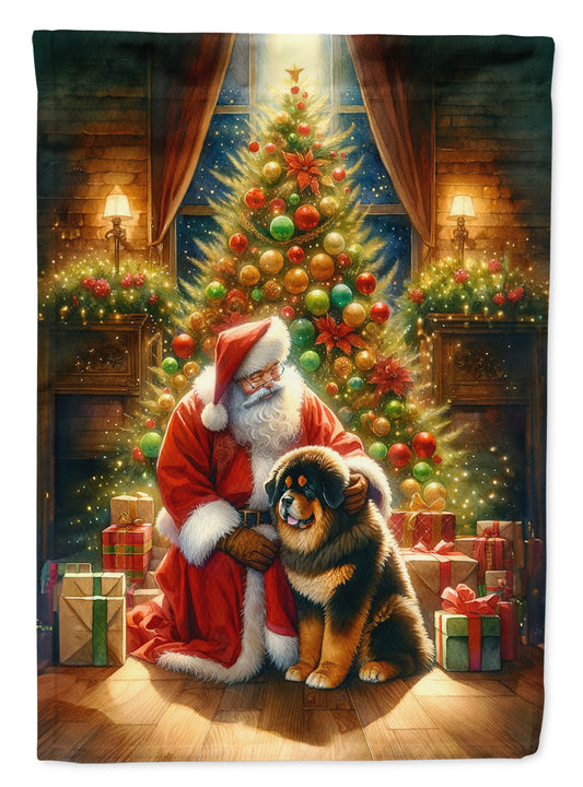 Buy this Tibetan Mastiff and Santa Claus House Flag