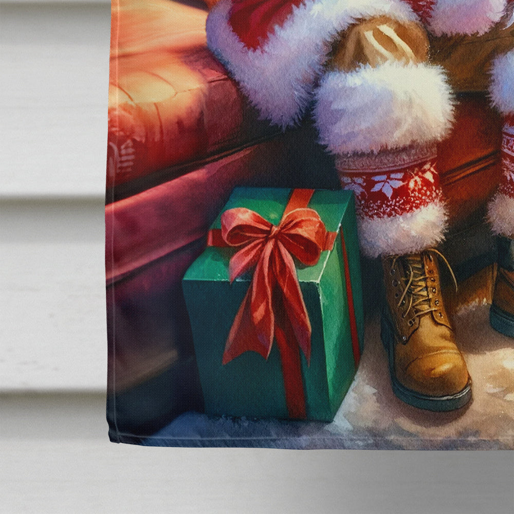 Westie and Santa Claus House Flag