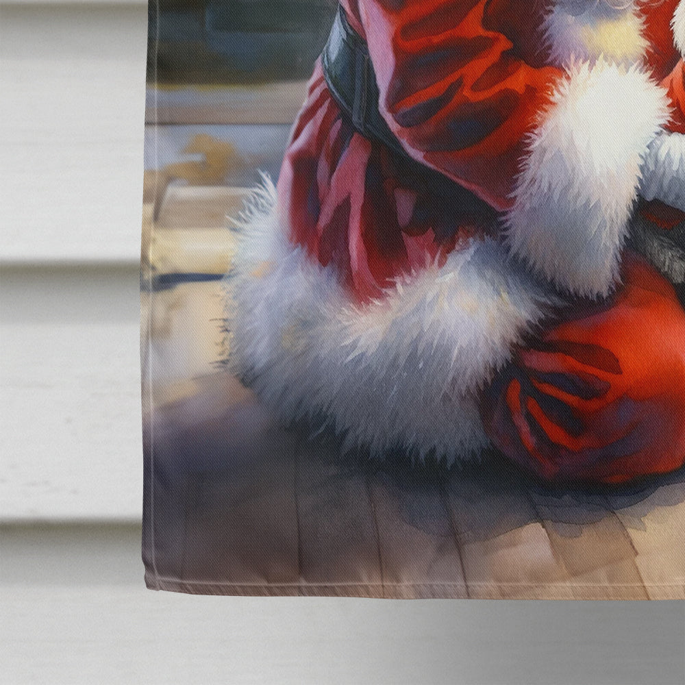 Westie and Santa Claus House Flag