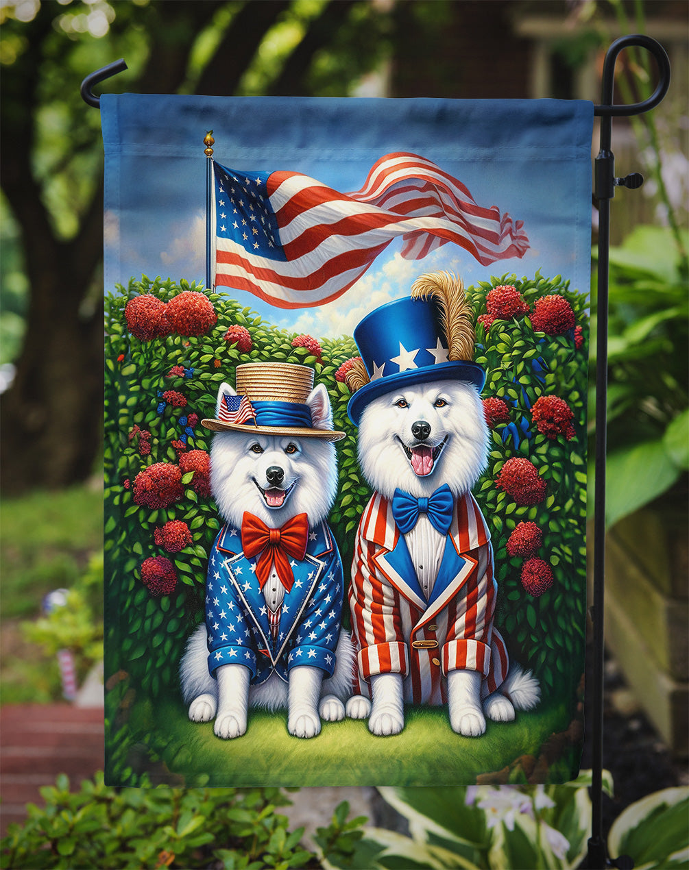 All American American Eskimo Garden Flag