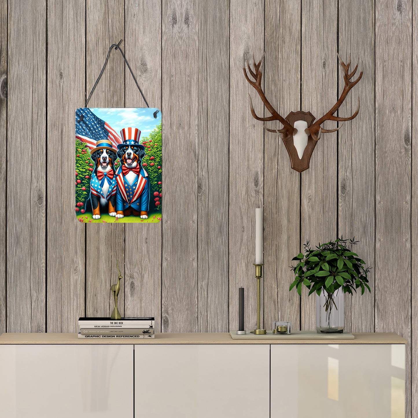 All American Bernese Mountain Dog Wall or Door Hanging Prints