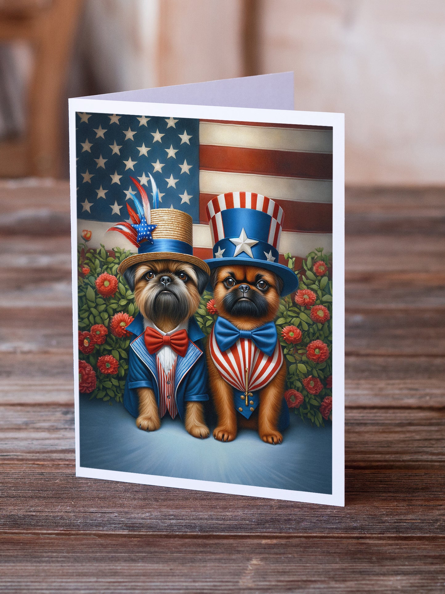 All American Brussels Griffon Greeting Cards Pack of 8