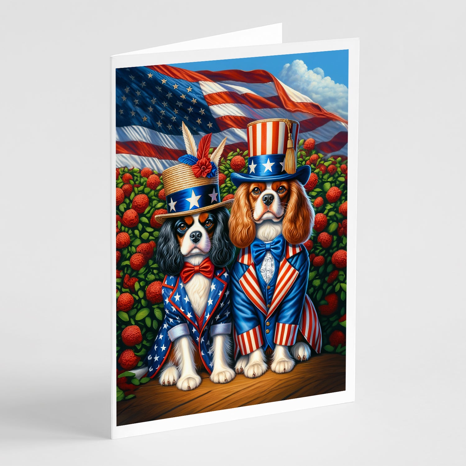 Buy this All American Cavalier Spaniel Greeting Cards Pack of 8