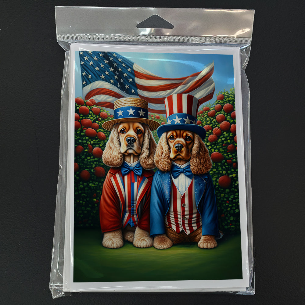 All American Cocker Spaniel Greeting Cards Pack of 8