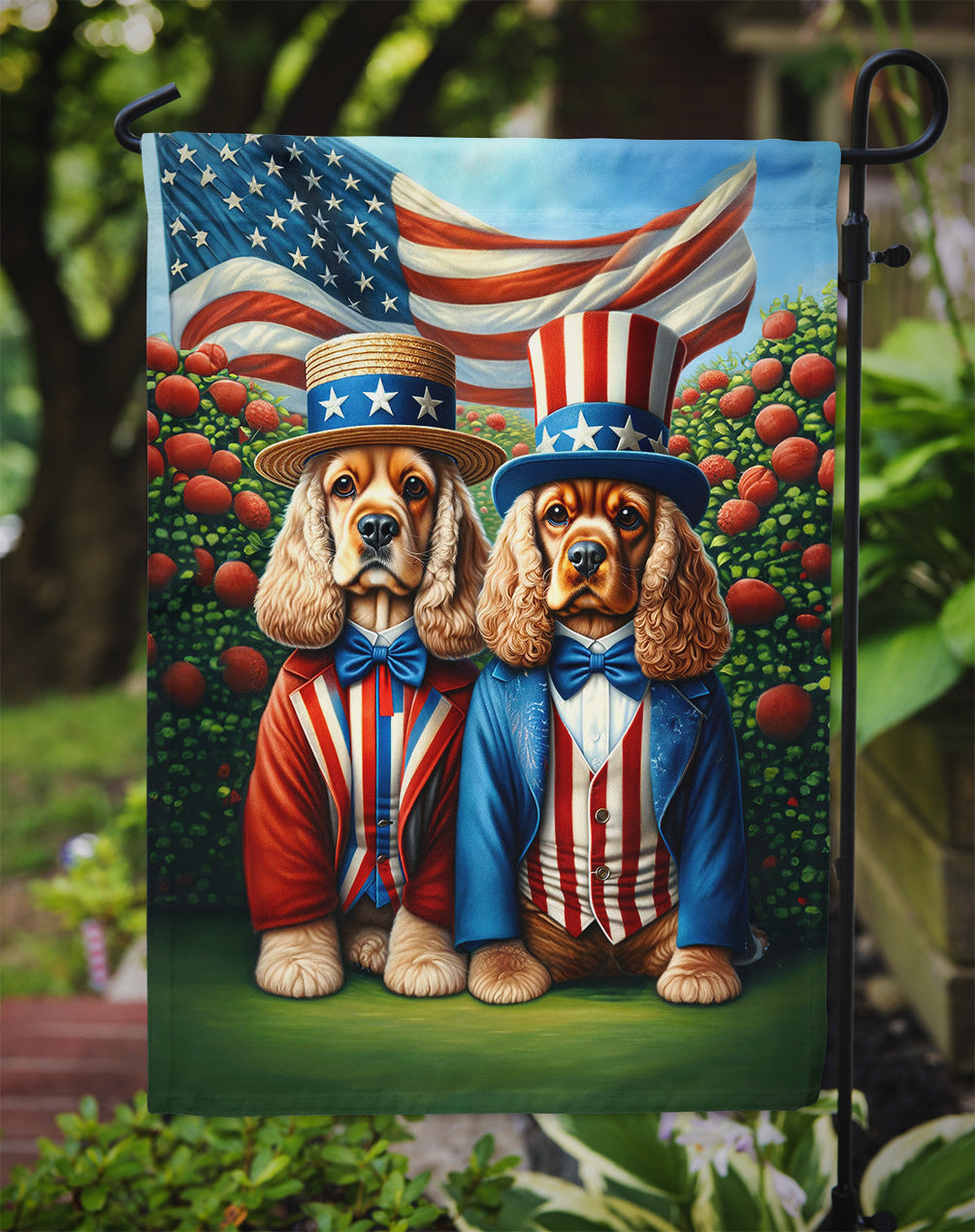 All American Cocker Spaniel Garden Flag