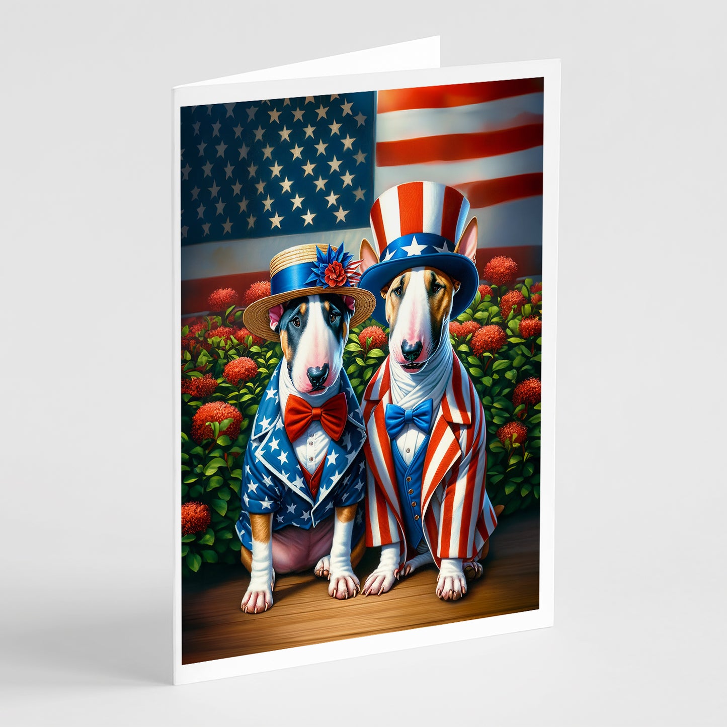 Buy this All American English Bull Terrier Greeting Cards Pack of 8