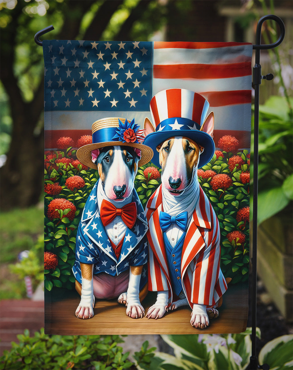 All American English Bull Terrier Garden Flag