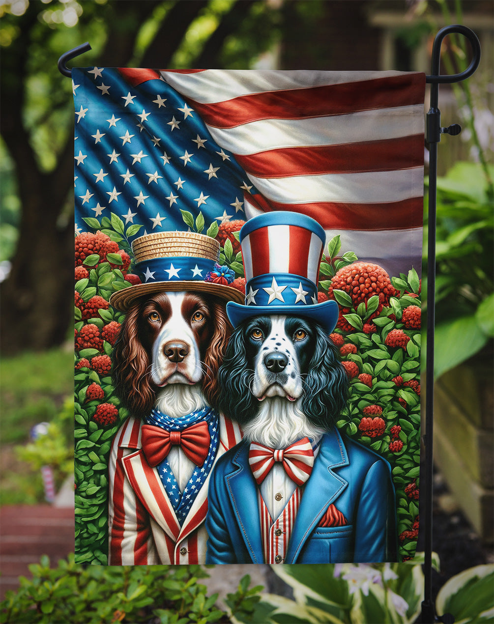 All American English Springer Spaniel Garden Flag