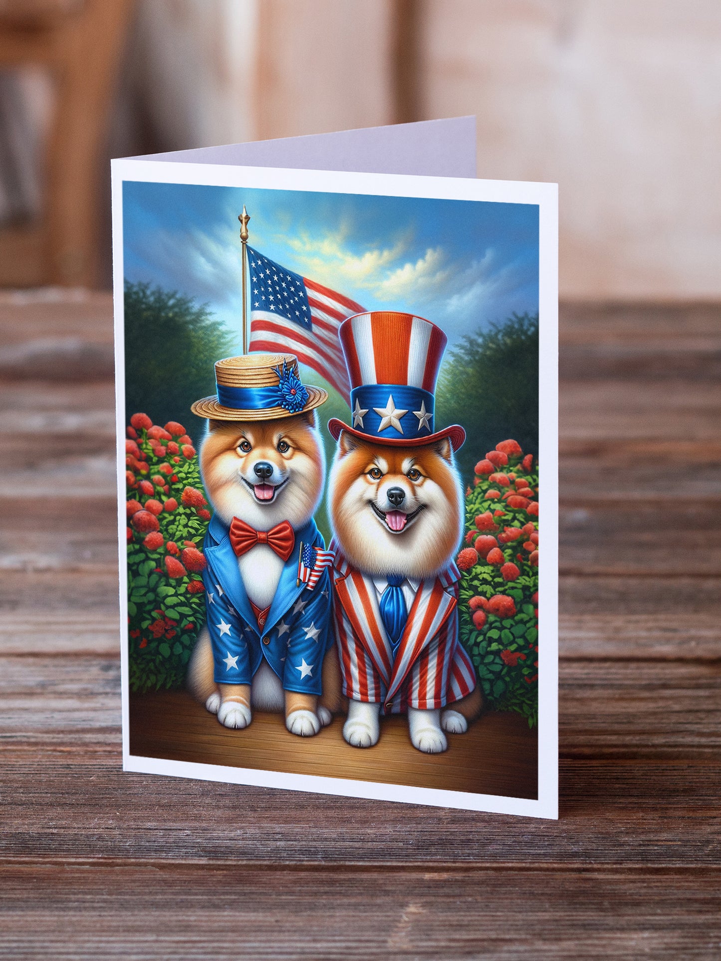 All American Finnish Spitz Greeting Cards Pack of 8