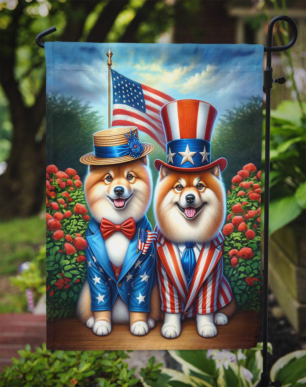 All American Finnish Spitz Garden Flag