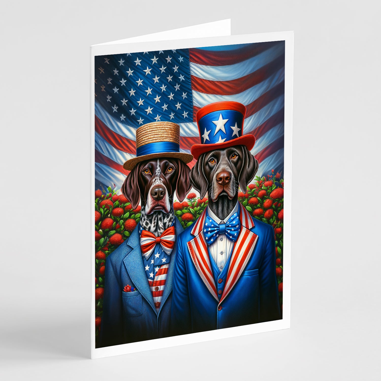 Buy this All American German Shorthaired Pointer Greeting Cards Pack of 8
