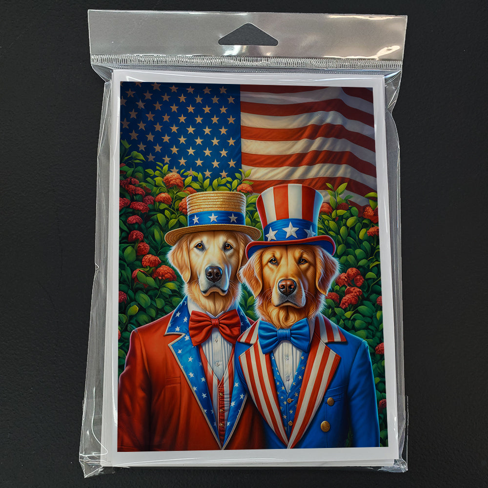 All American Golden Retriever Greeting Cards Pack of 8