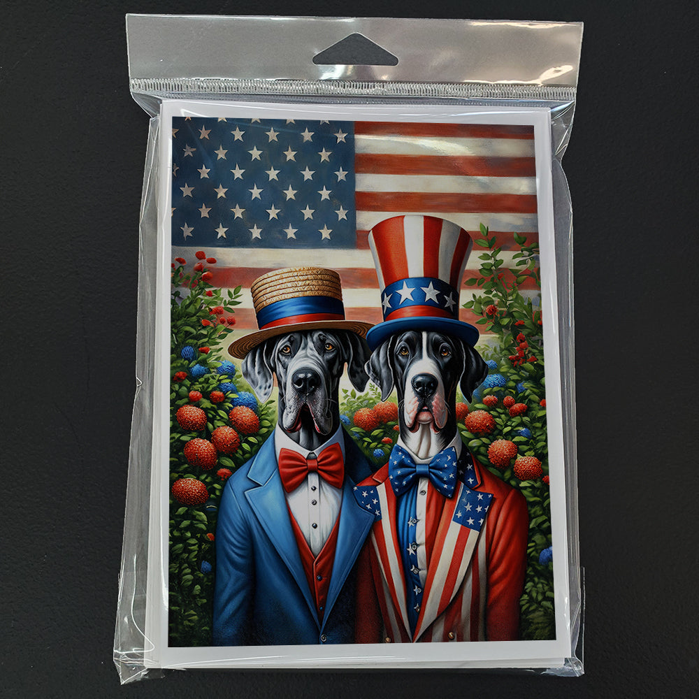 All American Great Dane Greeting Cards Pack of 8