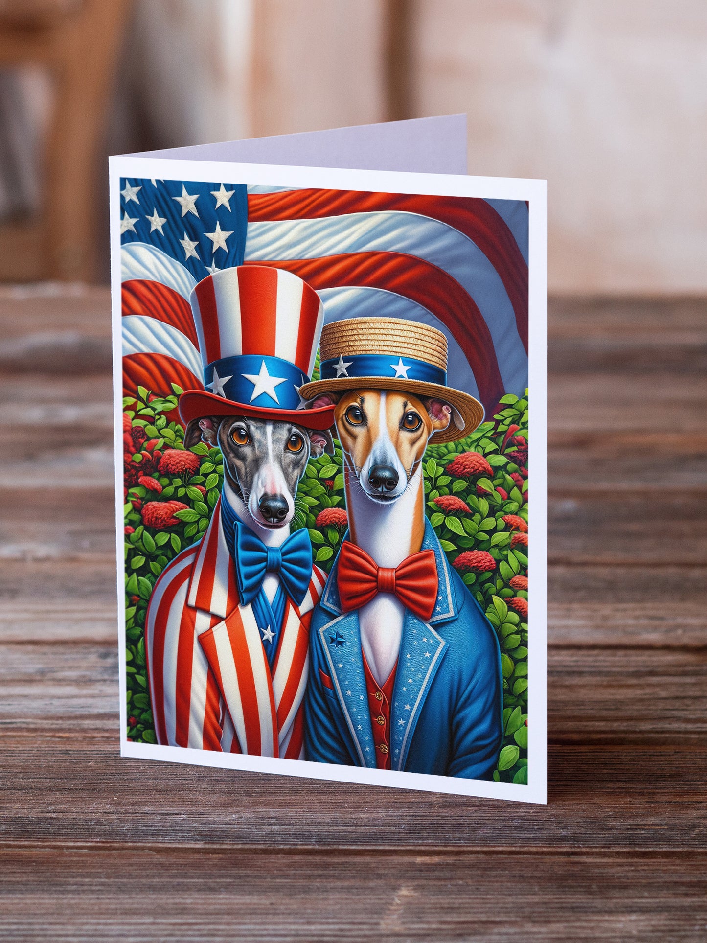 All American Greyhound Greeting Cards Pack of 8