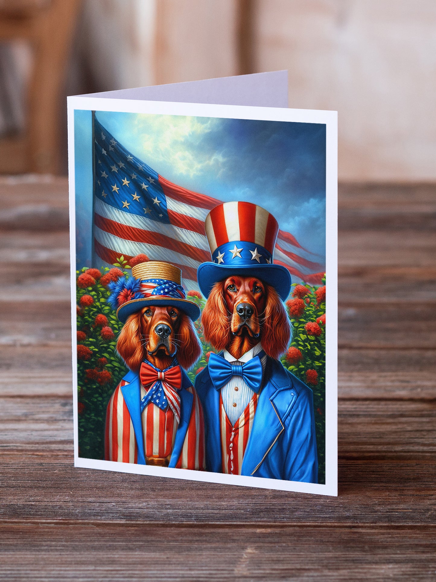 All American Irish Setter Greeting Cards Pack of 8