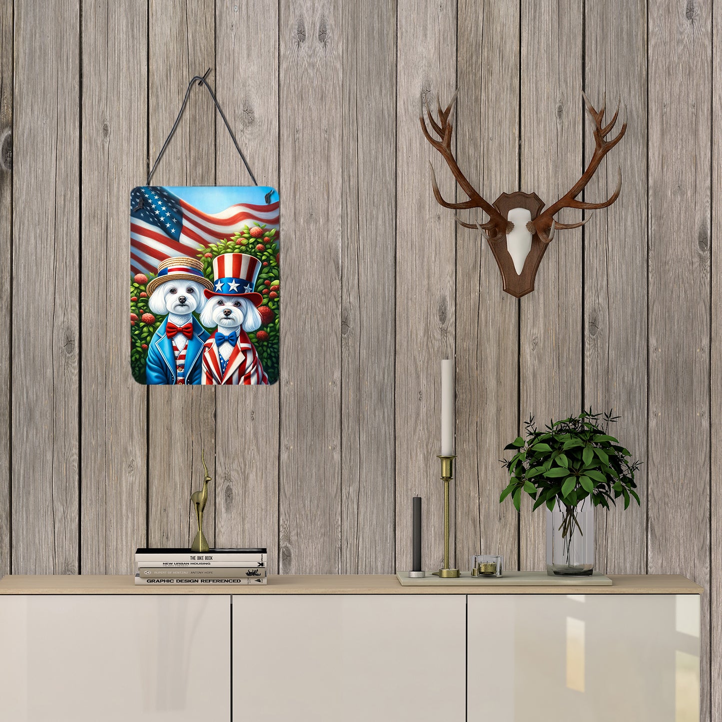 All American Maltese Wall or Door Hanging Prints