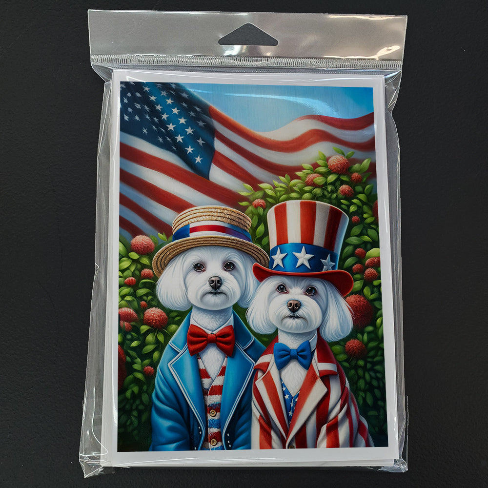 All American Maltese Greeting Cards Pack of 8